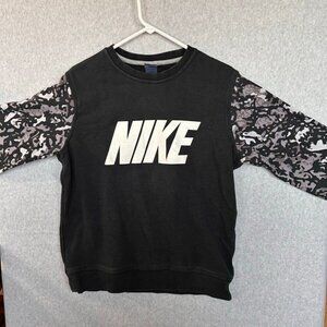 Nike Sweatshirt Long Sleeve Vintage Pullover Large Gray Camo Sleeves 90s L